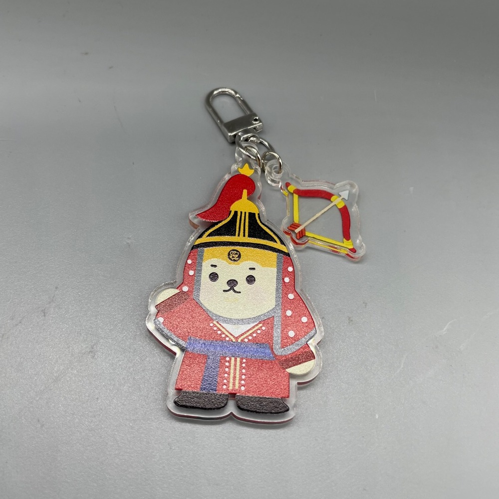 Korean Cultural Heritage Bear Archer Acrylic Keychain Joseon Armor Charm